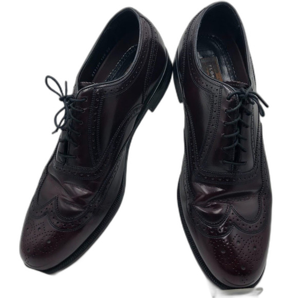 Florsheim Men’s Burgundy Leather Wingtip Oxfords Size 12D Vintage main image 11